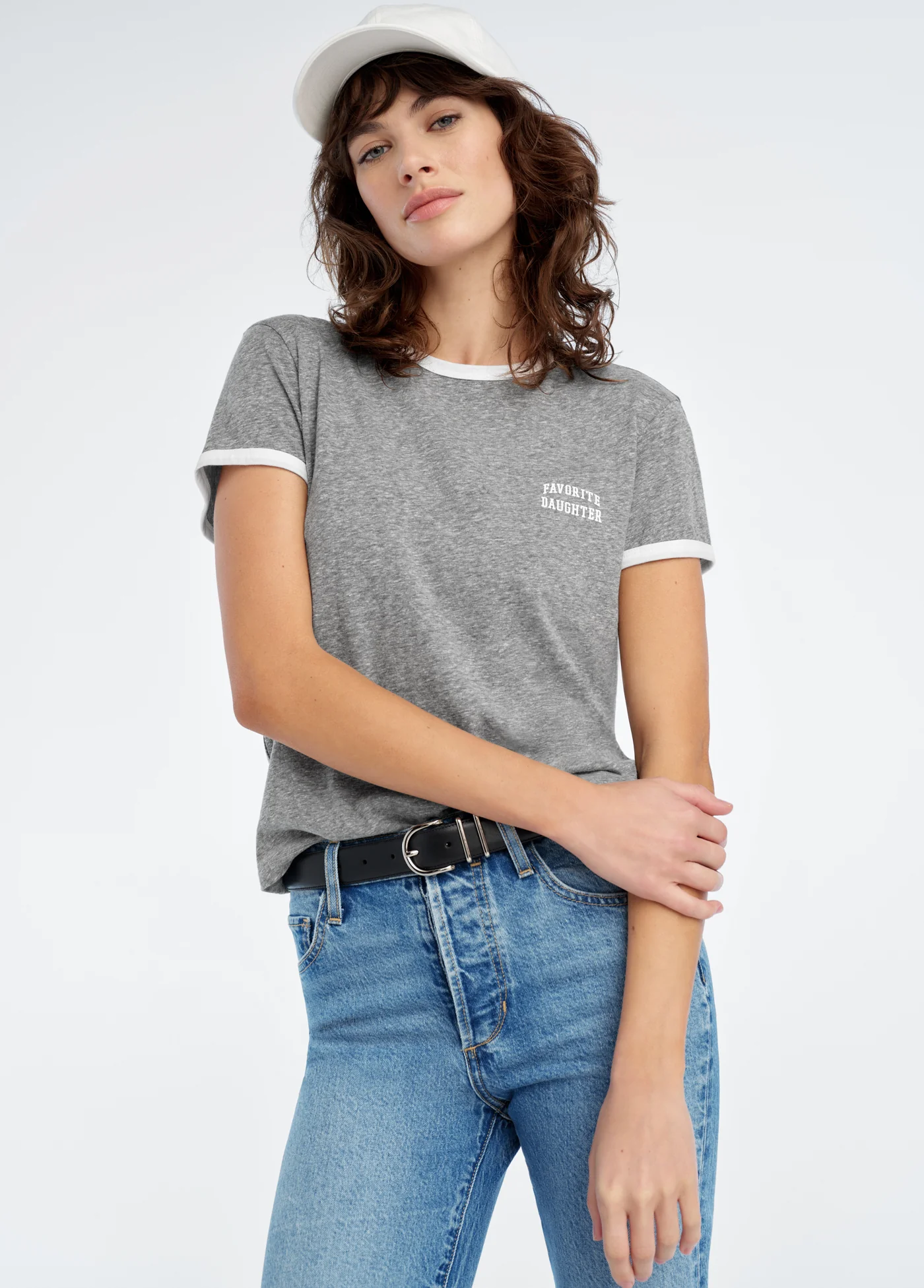 THE COLLEGIATE CHEST LOGO RINGER TEE