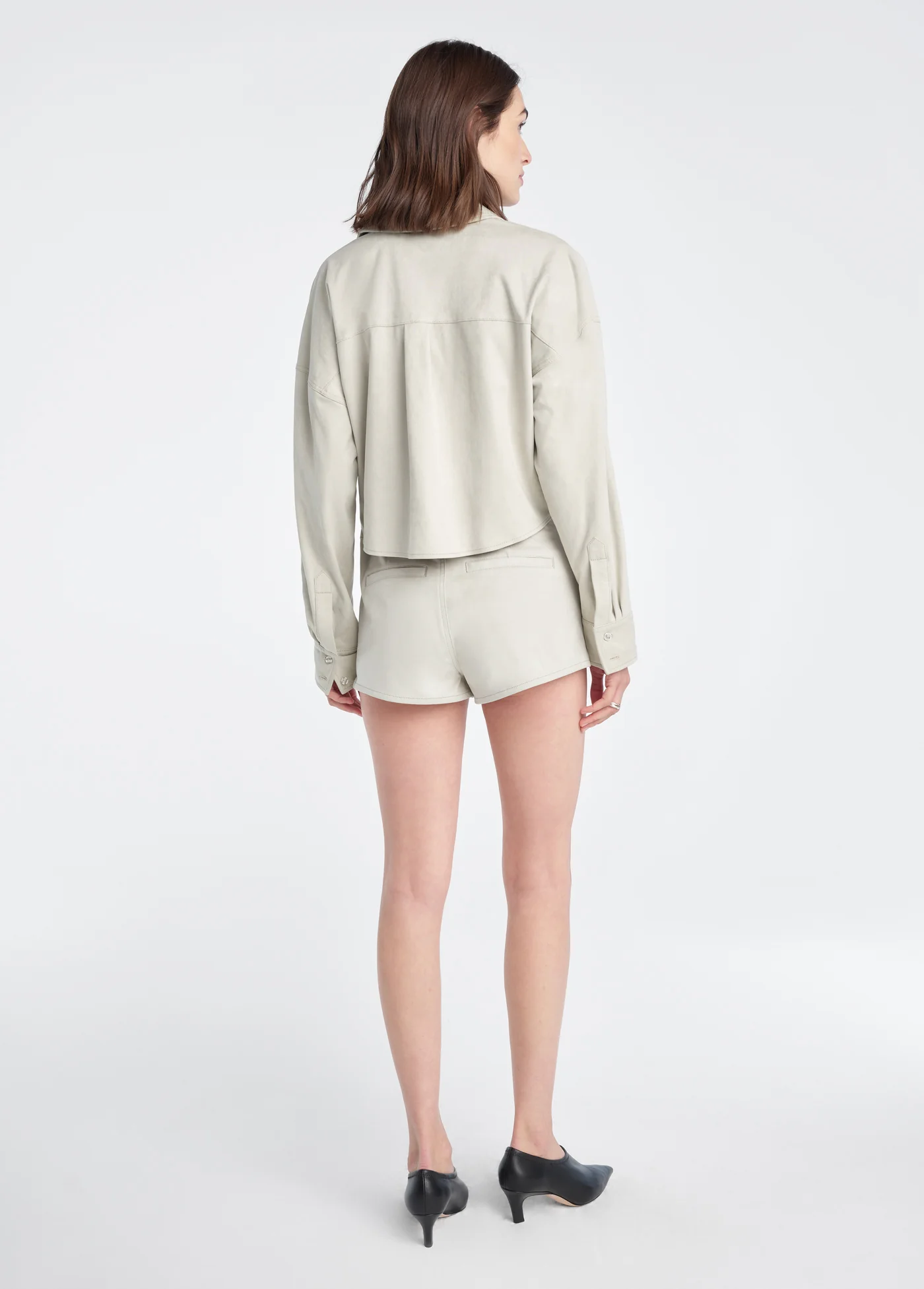 THE VEGAN SUEDE CROP EX-BOYFRIEND SHIRT - Image 5
