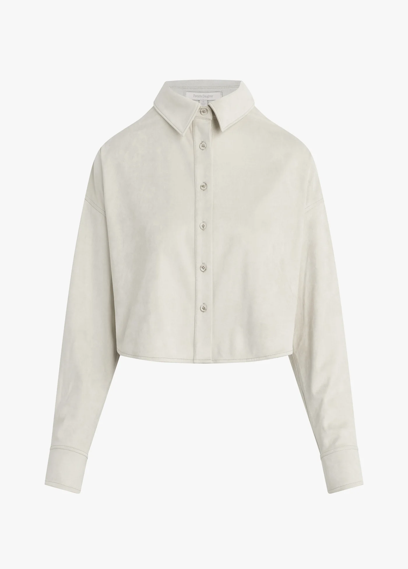 THE VEGAN SUEDE CROP EX-BOYFRIEND SHIRT - Image 6