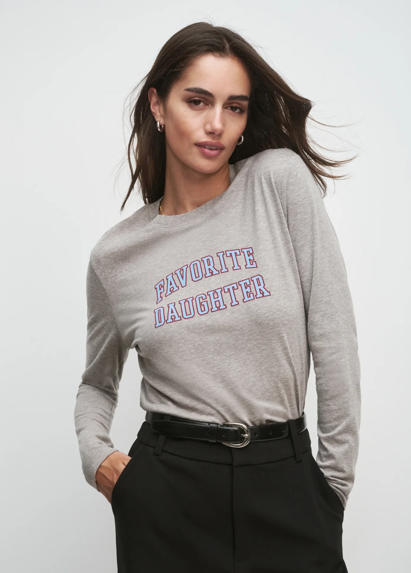 THE CROPPED COLLEGIATE LONG SLEEVE TEE