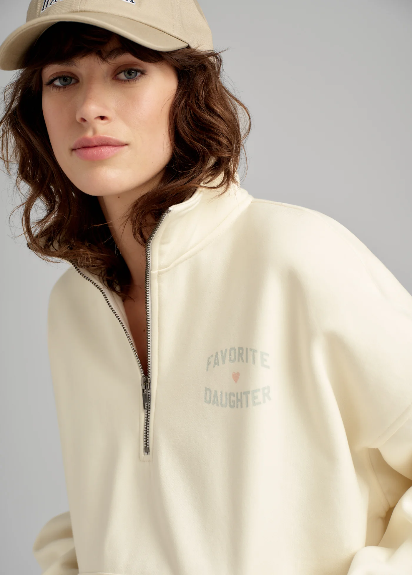 THE FAVORITE DAUGHTER HALF ZIP SWEATSHIRT