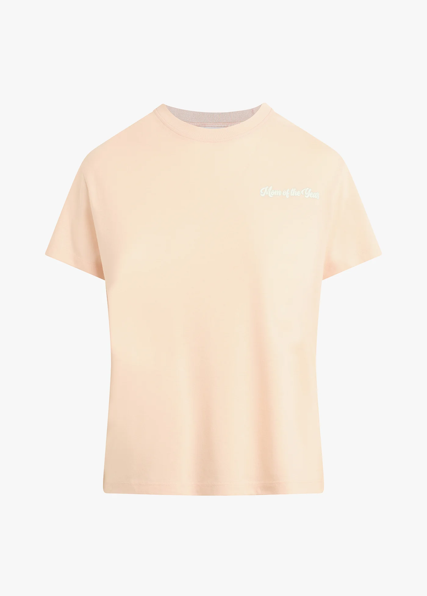 THE MOM OF THE YEAR VARSITY CHEST LOGO TEE